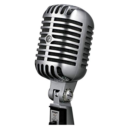  Shure 55SH Series II Iconic Unidyne Dynamic Vocal Microphone, Cardioid Directional Polar Pattern for Live Performances, Shock-Mounted Cartridge, Classic, Vintage Mic with 5/8" to 3/8" Thread...