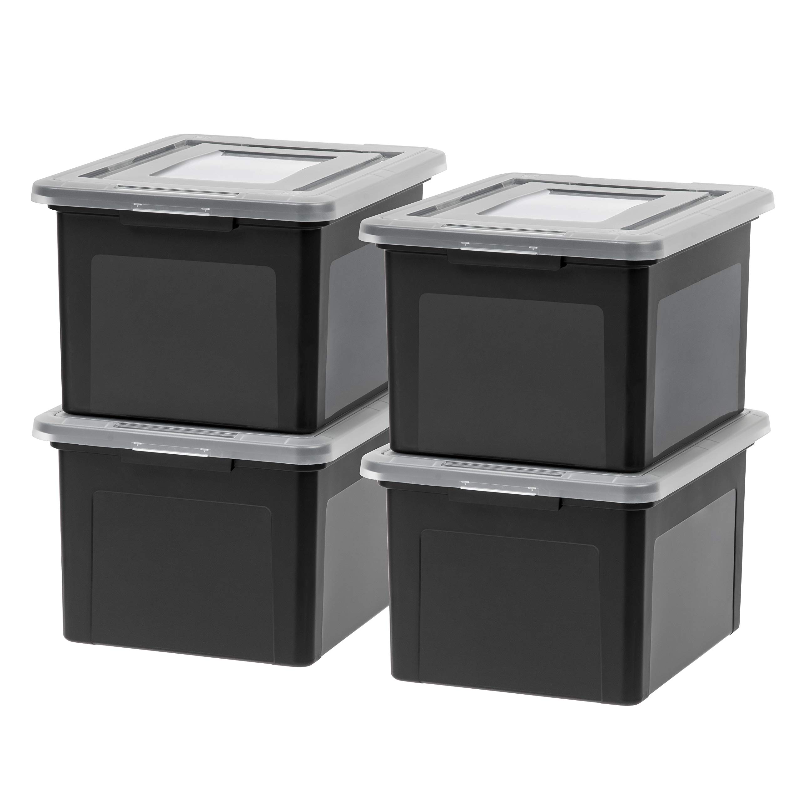 IRIS USA, Inc. IRIS USA Letter & Legal Size Plastic Storage Bin Tote Organizing File Box with Secure Latching Buckle Lid