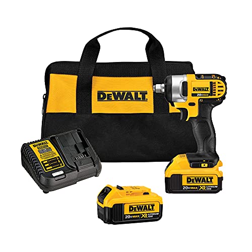 DEWALT DCF880HM2 20-volt MAX Lithium Ion 1/2-Inch Impact Wrench Kit with Hog Ring