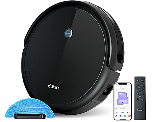 + 360 C50 Robot Vacuum and Mop, 2600 Pa, Zigzag Cleaning, Scheduled Cleaning, Edge, Spot, Deep Cleaning, Compatible with Alexa and Google Assistant, Black (c50-1)