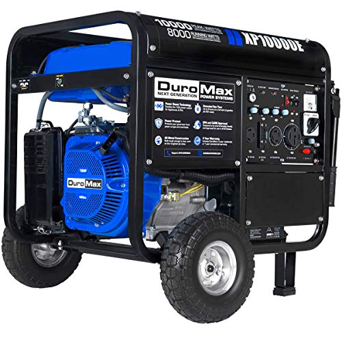 DuroMax XP10000E Gas Powered Portable Generator - 10000 Watt -Electric Start- Home Back Up & RV Ready, 50 State Approved