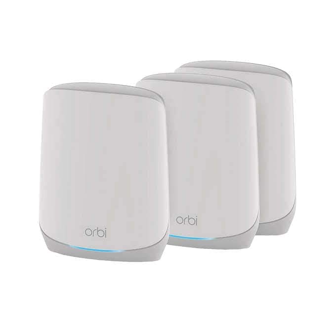Netgear Orbi Whole Home WiFi 6 Mesh System (RBK763S) - Router with 2 Satellite Extenders - Coverage Up to 7,500 Square Feet - 40+ devices - AX5400