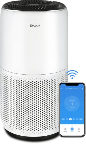 LEVOIT Air Purifiers for Home Large Room, Smart WiFi and PM2.5 Monitor H13 True HEPA Filter Removes Up to 99.97% of Particles, Pet Allergies, Smoke, Dust, Auto Mode, Alexa Control, 403 sq.ft, White