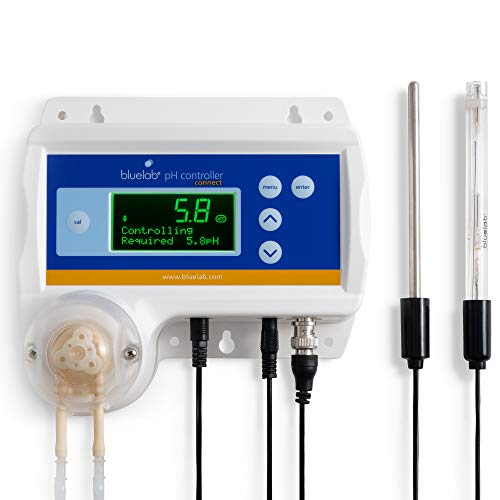 Bluelab CONTPHCON pH Controller Connect with Monitoring, Dosing, and Data Logging in Water (Stick not Included) Digital Meter for Hydroponic System and Indoor Plant Grow, White