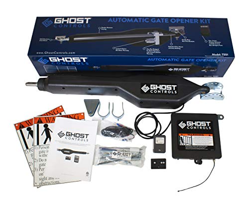 GC GHOST CONTROLS TSS1 Heavy-Duty Single Automatic Gate Opener Kit for Swing Gates Up to 20 Feet (ft.)