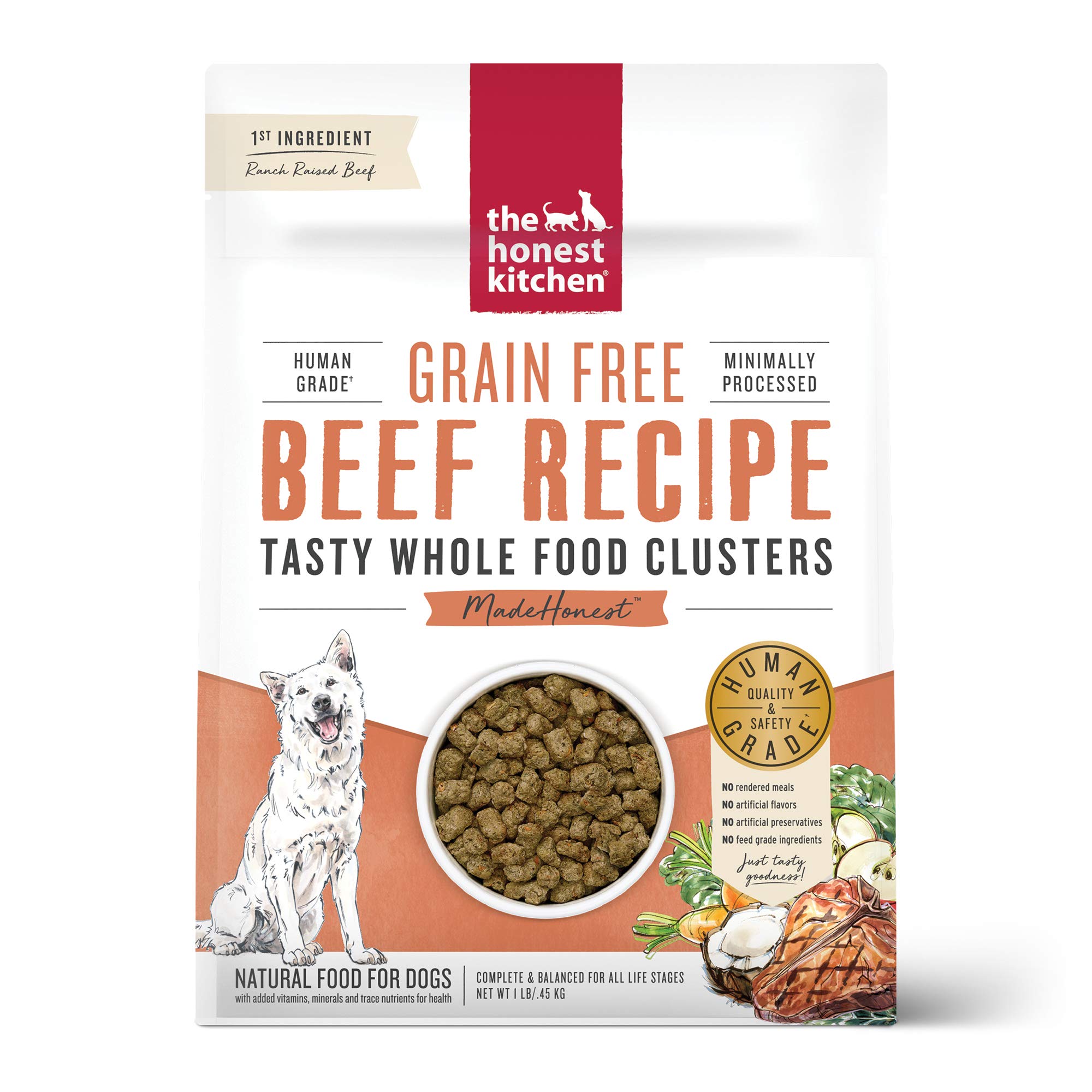 The Honest Kitchen Whole Food Clusters Human Grade Dry Dog Food - Cage Free Chicken, Cage Free Turkey, Ranch Raised Beef