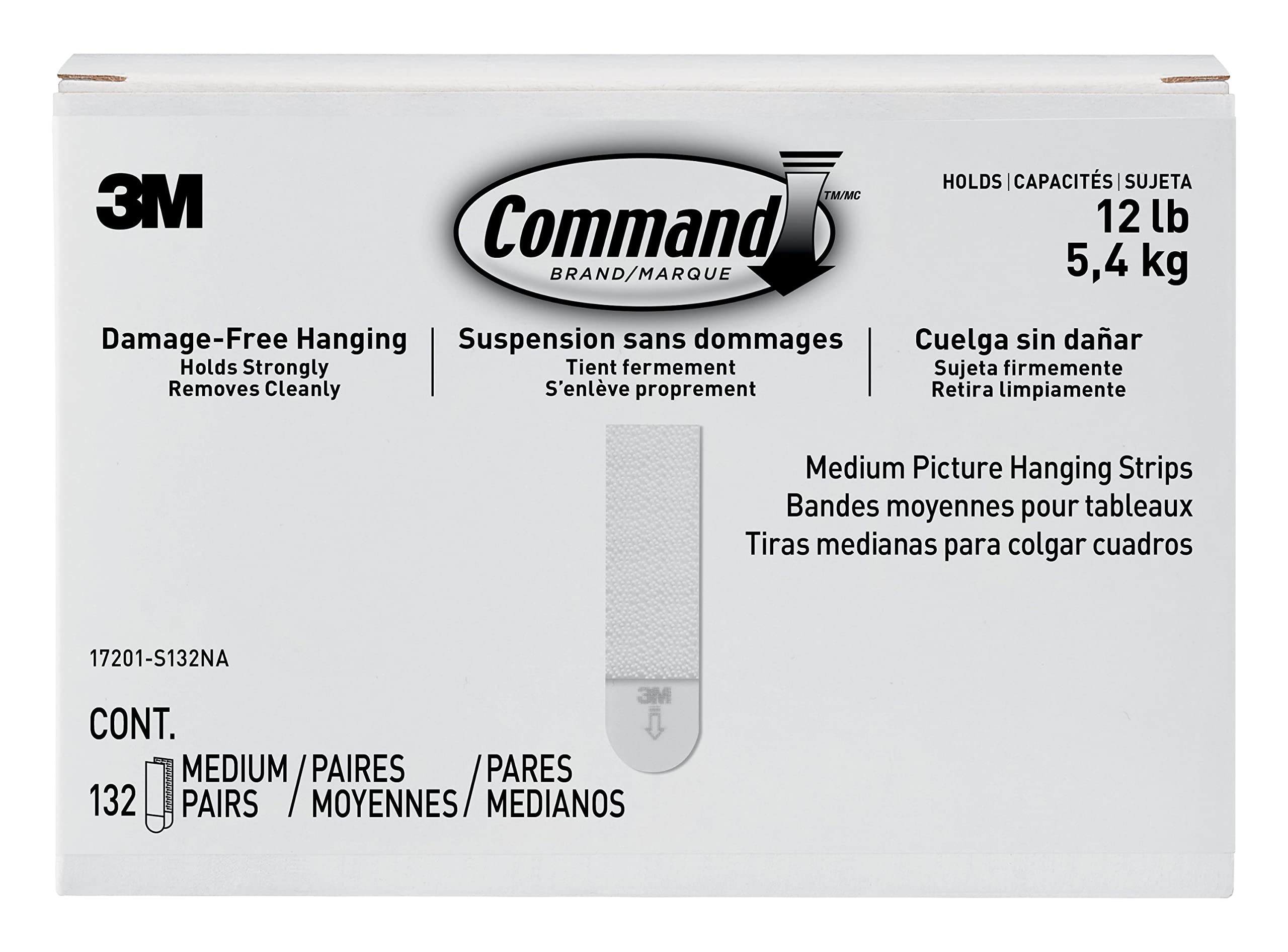Command Medium Picture Hanging Strips, Damage Free Hanging Picture Hangers, No Tools Wall Hanging Strips for Living Spaces