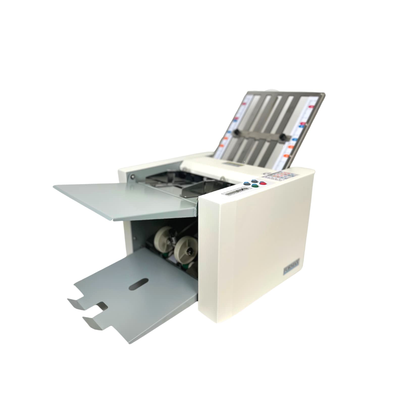 FORMAX FD 300 Document Folder, LCD Control Panel with 3-digit Resettable Counter, Folds Up To 7400 Sheets per Hour, Output Conveyor for Neat and Sequential Stacking