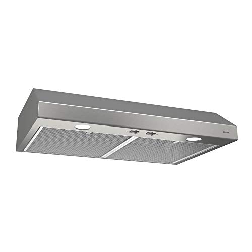 Broan-NuTone BCSD130SS Glacier Range Hood with Light, Exhaust Fan for Under Cabinet, Stainless Steel, 30-inch