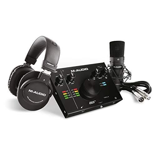 M-Audio - Complete Recording Bundle - USB Audio Interface, Microphone, Shock mount, Cable, Headphones and Software Suite - AIR 192|4 Vocal Studio Pro