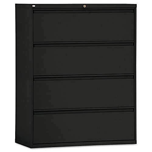 Alera - Four-Drawer Lateral File Cabinet, 42w x 19-1/4d x 53-1/4h, Black LF4254BL (DMi EA