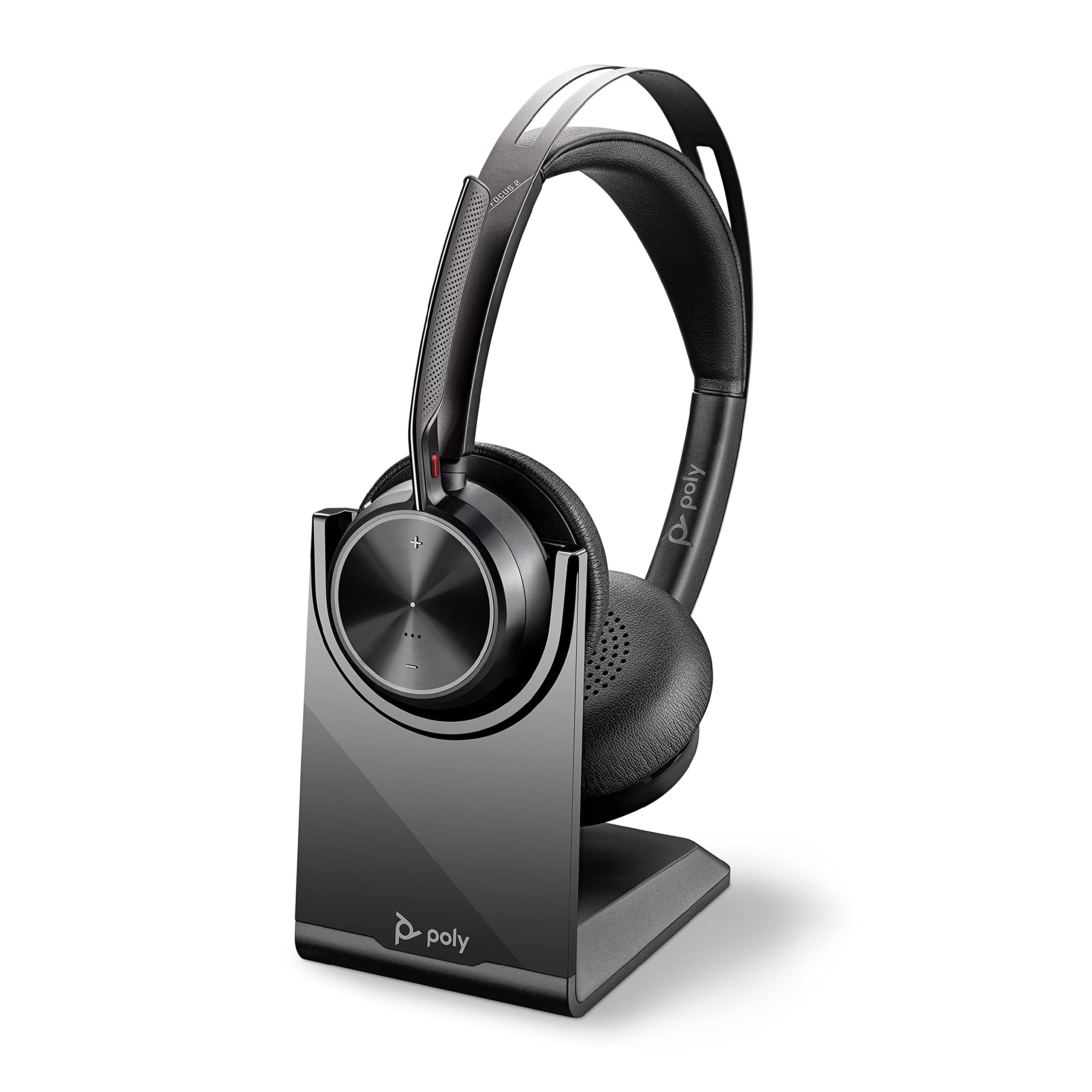 Plantronics Poly - Voyager Focus 2 UC USB-A Headset with Stand () - Bluetooth (Stereo) with Boom Mic - PC/Mac Compatible - Active Noise Canceling - Works w/ Teams, Zoom (Certified) & More