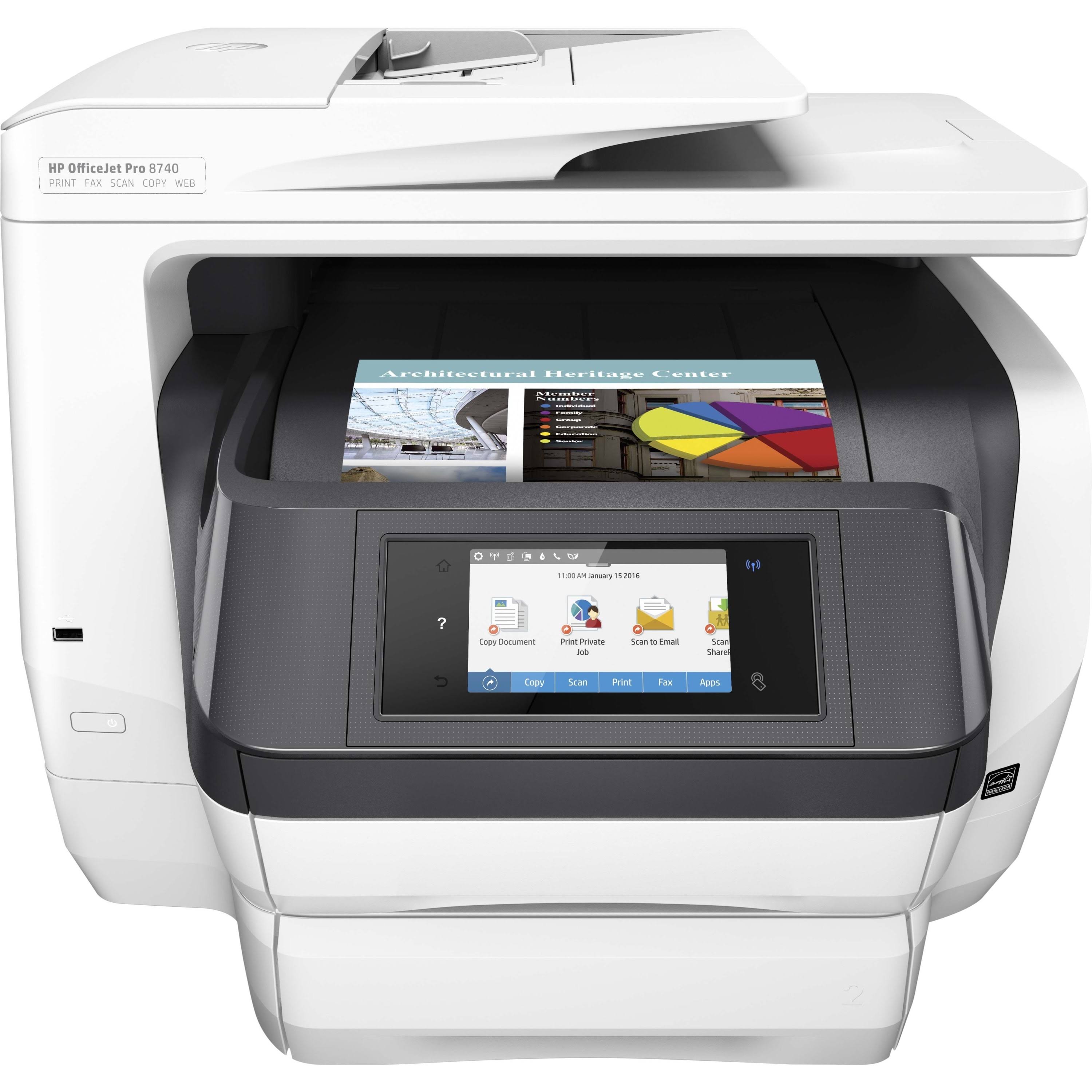 HP OfficeJet Pro 8740 Wireless All-in-One Printer with Mobile Printing, Instant Ink ready (K7S42A)