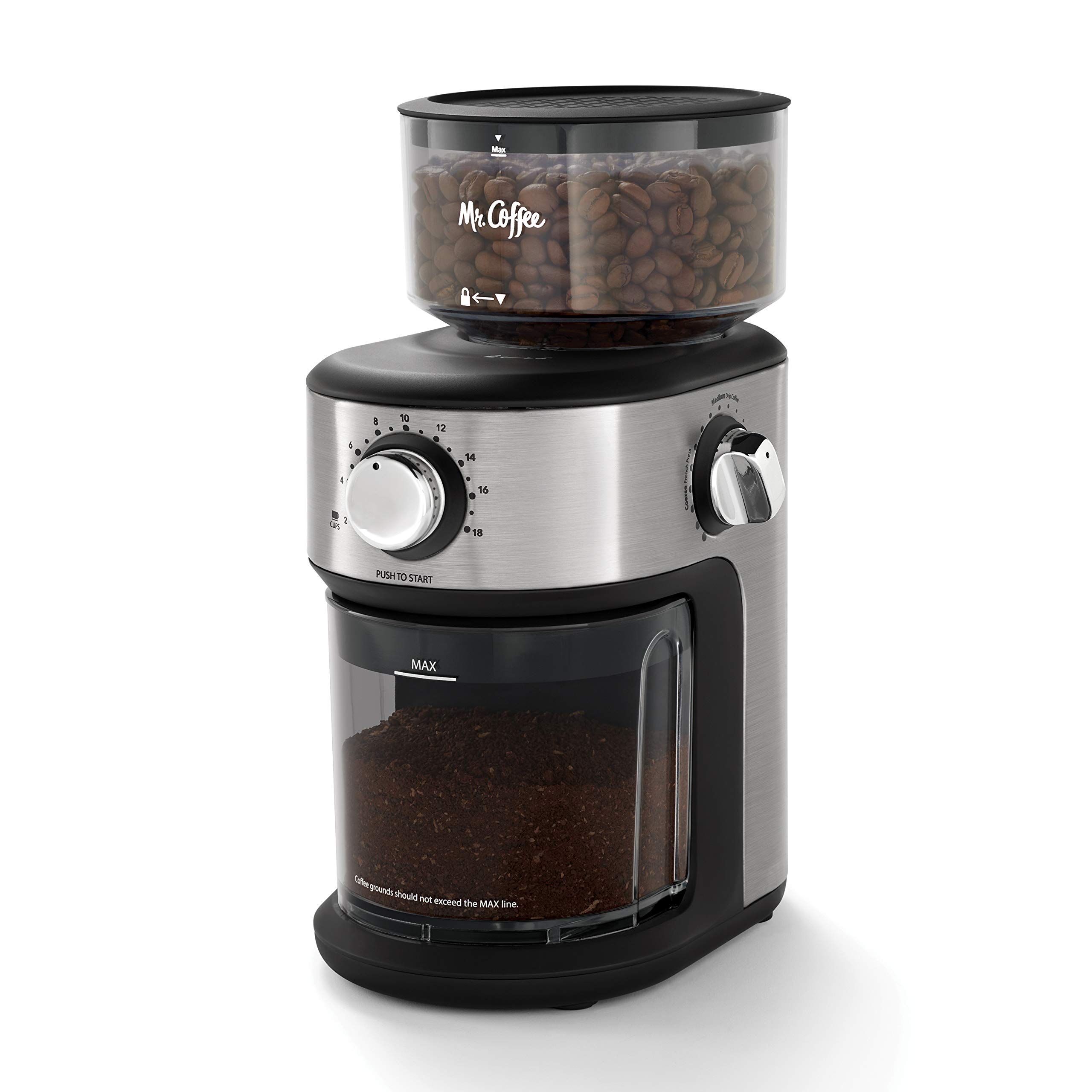 Mr. Coffee Automatic Burr Mill Coffee Grinder with 18 C...