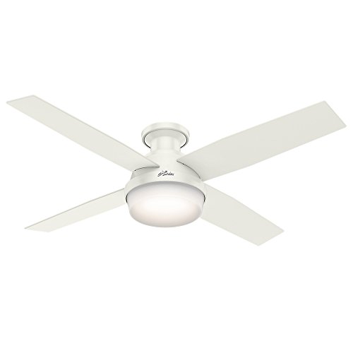 Hunter Fan Company HUNTER 59242 Dempsey Indoor Low Profile Ceiling Fan with LED Light and Remote Control, 52