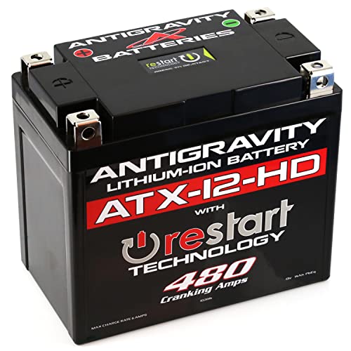  Antigravity Batteries Antigravity ATX12-HD. Heavy Duty Lithium Motorcycle and Powersport Battery with Built in Jump Starting, 8Ah, ATV, Quad, UTV, Scooter, Lawn Mower, Generator Battery - Harley, Honda,...