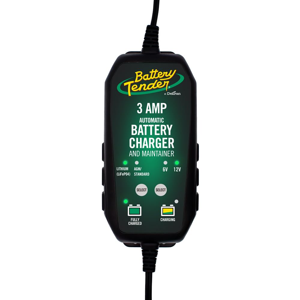 Battery Tender 3 AMP Car Charger - Automotive Switchable 6/12V, Fully Automatic and Maintainer for Cars, SUVs, Trucks 6V/12V, 022-0202-COS