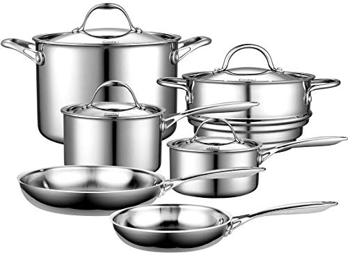 Cooks Standard 10-Piece Multi-Ply Clad Stainless Steel Cookware Set