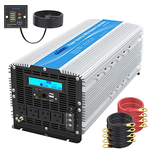 GIANDEL 5000Watt Heavy Duty Modified Sine Wave Power Inverter DC 12volt to AC 120volt with LCD Display 4 AC Sockets Dual USB Ports & Remote Control for Truck RV and Emergency