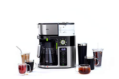 Braun 7 Programmable Brew Sizes / 3 Strengths + Iced Coffee & Hot Water for Tea, Glass Carafe (10-Cup)
