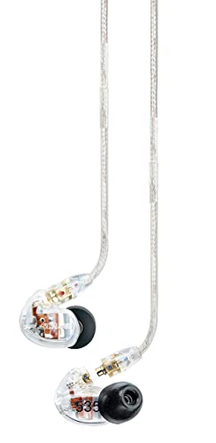 Shure Sound Isolating Triple Driver Earphone with Detachable Cable - Clear (SE535-CL) Triple Flange Sleeves for Compatible Earphones