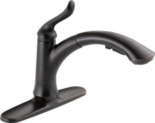 Delta Faucet Linden Single-Handle Kitchen Sink Faucet with Pull Out Sprayer, Venetian Bronze 4353-RB-DST