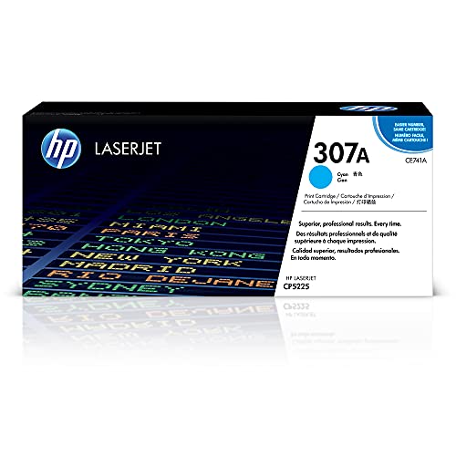 HP Original  307A Cyan Toner Cartridge | Works with  Color LaserJet Professional CP5225 Series | CE741A