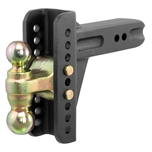 CURT 45902 Adjustable Trailer Hitch Ball Mount, 2-1/2-Inch Receiver, 6-Inch Drop, 2 and 2-5/16-Inch Balls, 20,000 lbs