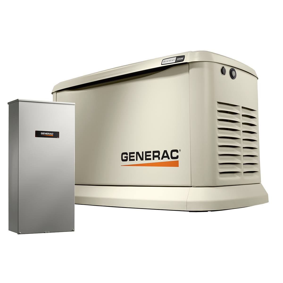 Generac Guardian Generac 7043 Guardian Series 22kW/19.5kW Air Cooled Home Standby Generator with Whole House 200 Amp Transfer Switch (not CUL)