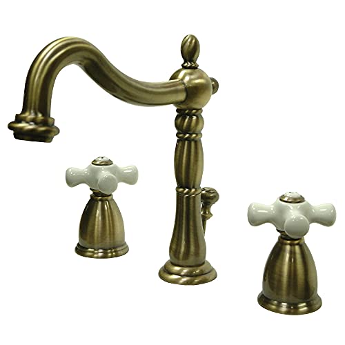 KINGSTON BRASS KB1970PX Heritage 8" Widespread Lavatory Faucet with Brass Pop-Up