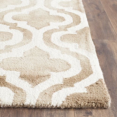 Safavieh Dip Dye Collection DDY537C Handmade Geometric Moroccan Watercolor Grey and Ivory Wool Area Rug