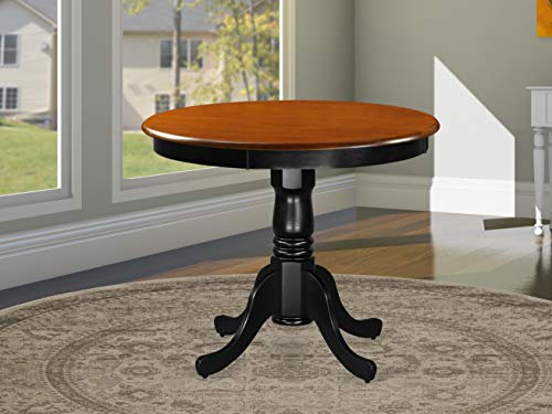 East West Furniture -- DROPSHIP East West Furniture ANT-BLK-TP Antique Dining Room Table - Cherry Table Top Surface and black Finish legs Hardwood Frame Wood Table