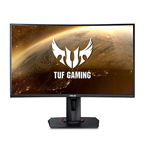 Asus TUF Gaming VG27WQ 27” Curved Monitor, 1440P WQHD (2560 x 1440), 165Hz, Adaptive-sync, Freesync Premium, Extreme Low Motion Blur (ELMB), 1ms, 400 nits, DisplayHDR 400, DisplayPort and HDMI