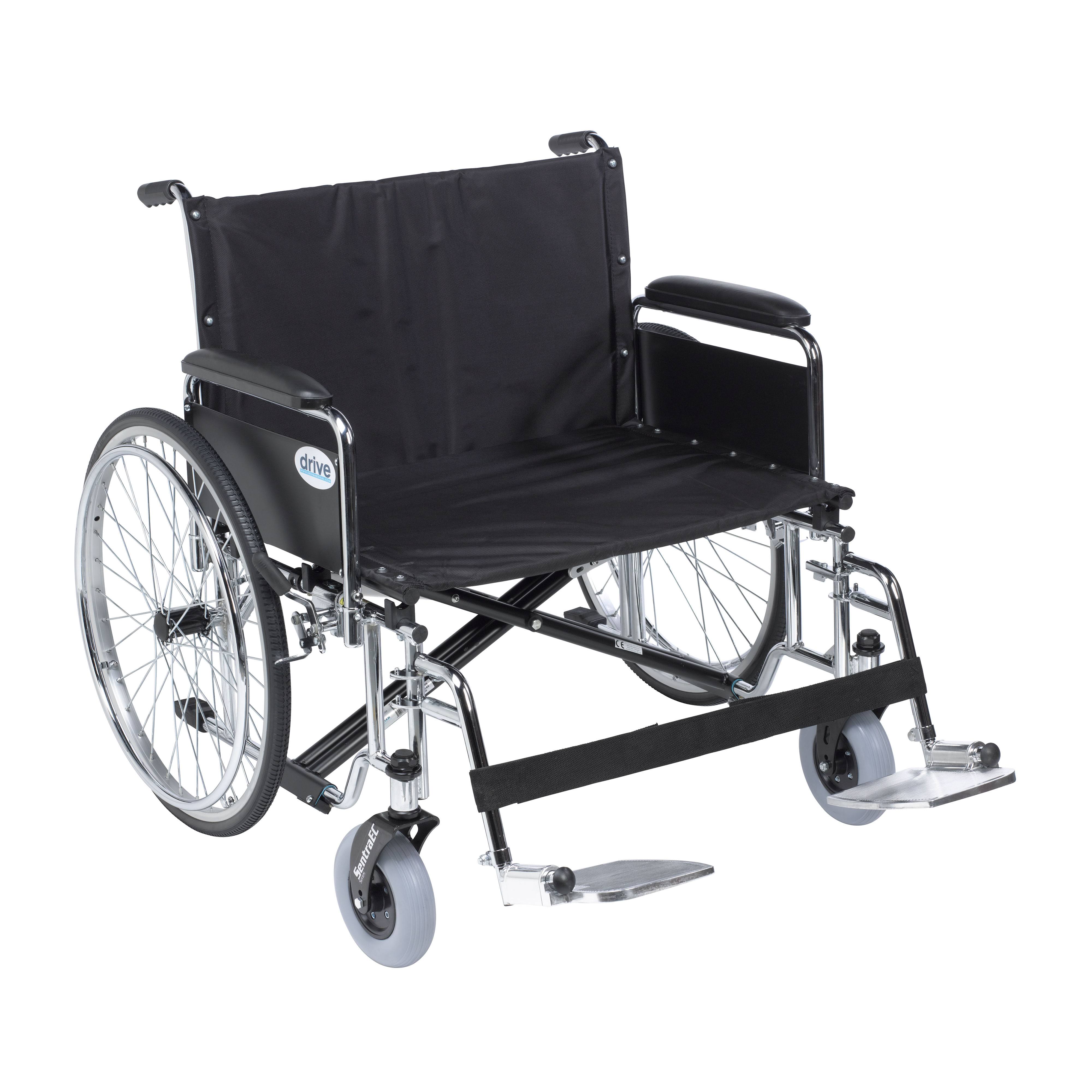 Drive Medical STD28ECDFA-SF Sentra Ec Heavy Duty Extra-Extra-Wide Wheelchair, Black