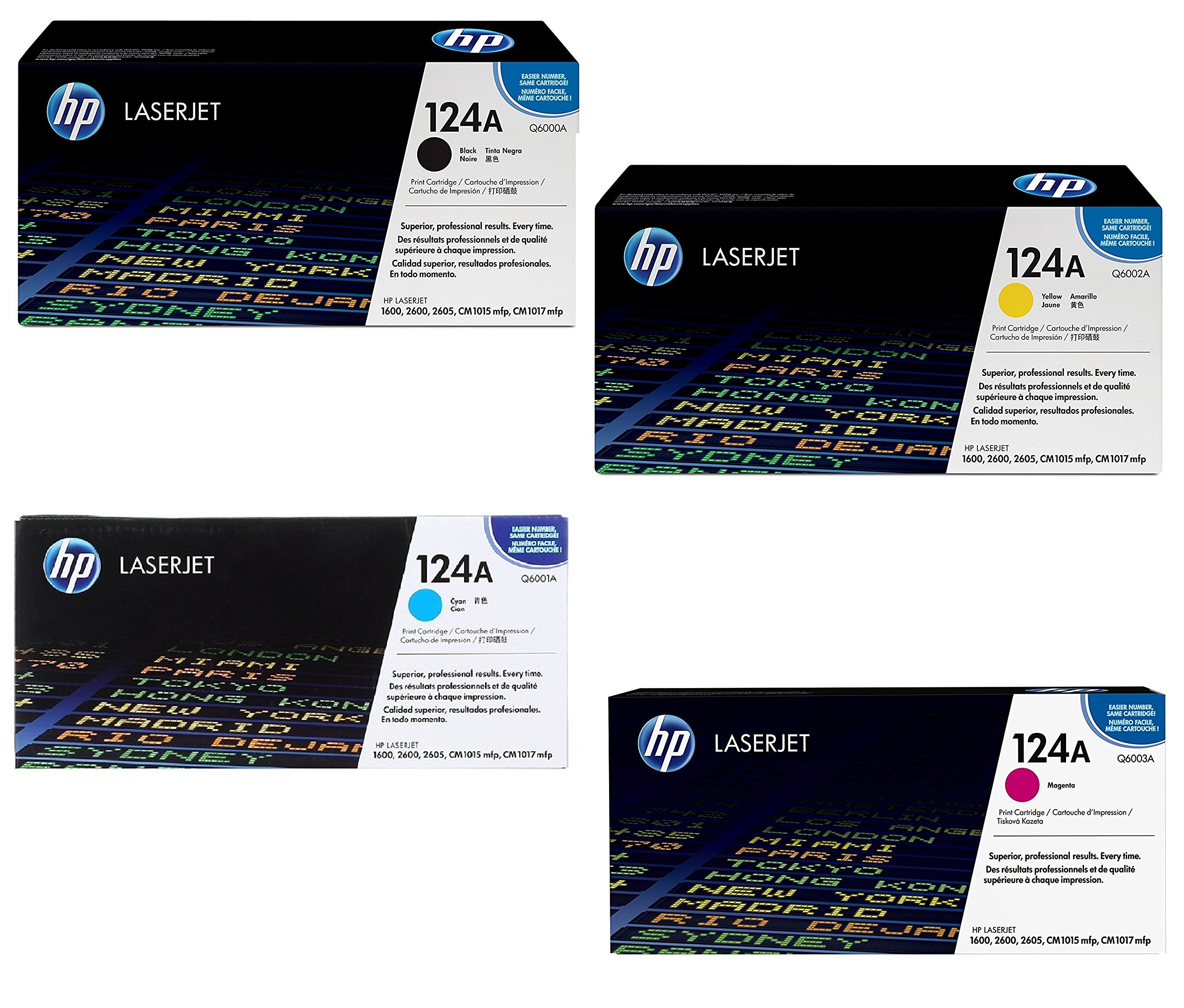 HP 124A Q6000A/Q6001A/Q6002/Q6003A 4 Colors Toner Cartridges For LaserJet 2600n 1600 2605 1015 1017
