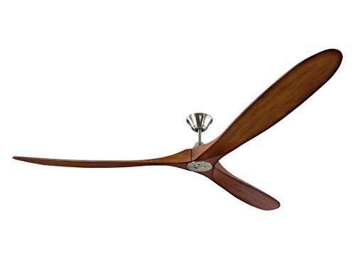 Monte Carlo 3MAVR88BSKOA Maverick Super Max Energy Star 88'' Outdoor Ceiling Fan with Remote Control, 3 Balsa Wood Blades, Brushed Steel