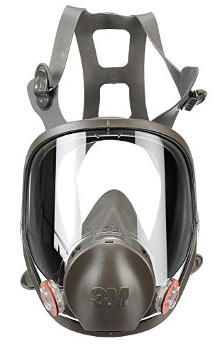 3M Safety Safety 142-6800 Safety Reusable Full Face Mask Respirator, Grey, Medium