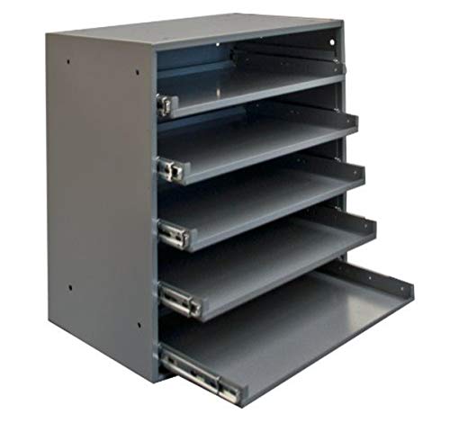  Durham 305B-95 Cold Rolled Steel Heavy Duty Triple Track Bearing Slide Rack FOR 5 Large Compartment Boxes, 375 lbs Capacity, 12-1/2