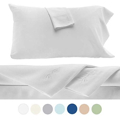 BedVoyage Bamboo Sheets - 4 Piece Bed Sheet Set - Hypoallergenic - 100% Rayon Viscose Bamboo (King, White)