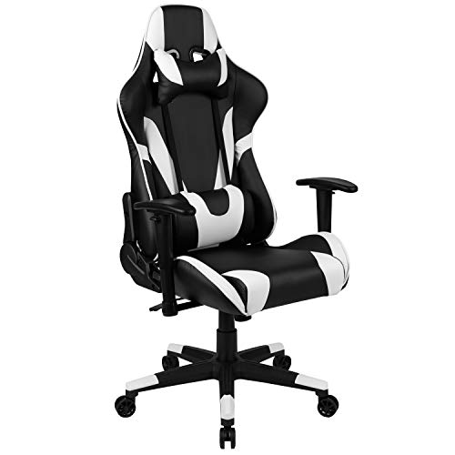 Flash Furniture X10 Gaming Chair Racing Office Ergonomic Computer PC Adjustable Swivel Chair with Flip-up Arms, Black LeatherSoft, BIFMA Certified