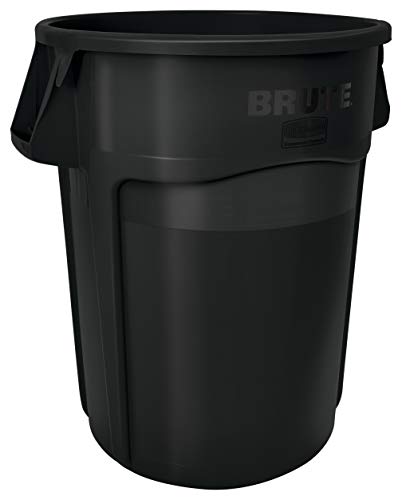 Rubbermaid Commercial Products 1779739 Brute Heavy-Duty Round Trash/Garbage Can, 55-Gallon, Black