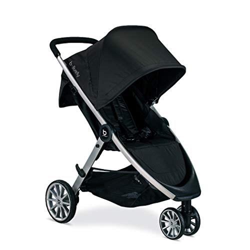 Britax B-Lively Lightweight Stroller, Raven - One Hand Fold, Large UV50+ Canopy, All Wheel Suspension