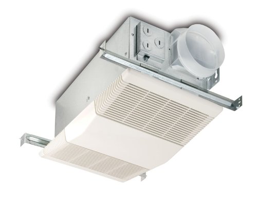 Broan-NuTone Broan- 605RP Exhaust Fan and Heater Combo, White Ventilation Fan and Heater for Bathroom, 1300-Watts, 4.0 Sones, 70 CFM