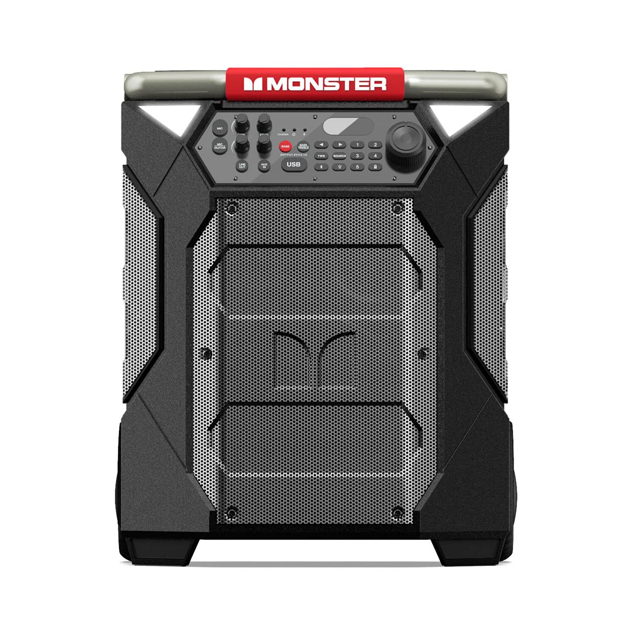 MONSTER Rockin' Roller 270 Portable Indoor/Outdoor Wireless Speaker, 200 Watts, Up to 100 Hours Playtime, IPX4 Water Resistant, Qi Charger, Connect to Another TWS Speaker