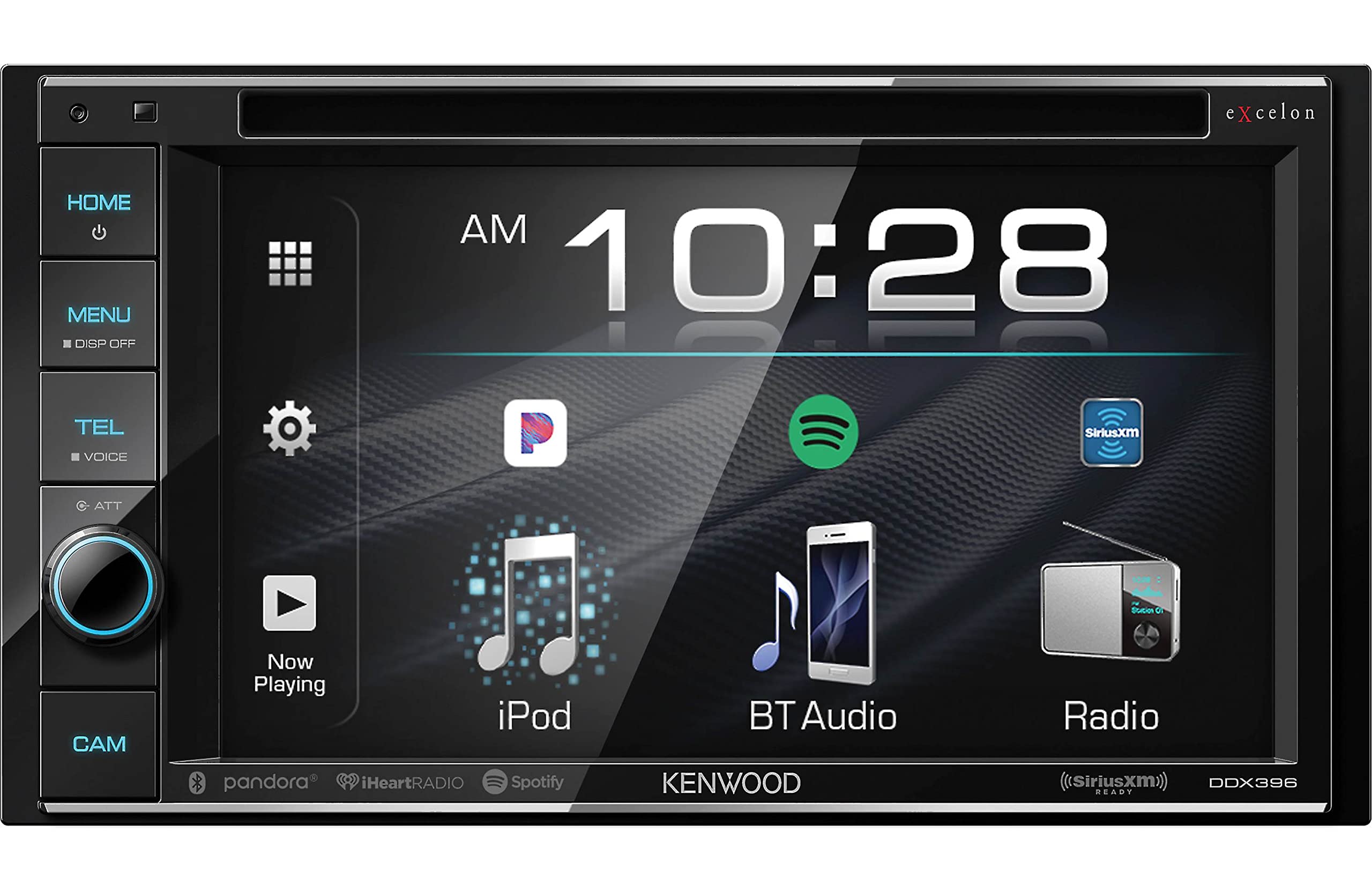KENWOOD eXcelon DDX396BT Double DIN SiriusXM Ready Bluetooth in-Dash DVD/CD/AM/FM Car Stereo Receiver w/ 6.2