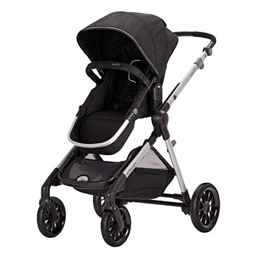 Evenflo Pivot Xpand, Modular Baby Stroller with Compact Folding design, Converts to Double Stroller (additional toddler seat not included), Stallion Black