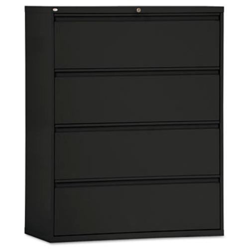Alera Four-Drawer Lateral File Cabinet, 42w x 19-1/4d x 53-1/4h, Black