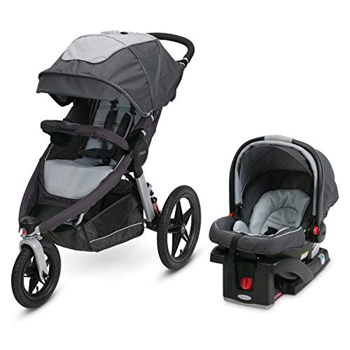 Graco Relay Jogging Stroller Travel System | Includes Relay Jogging Stroller and SnugRide 35 Infant Car Seat, Glacier