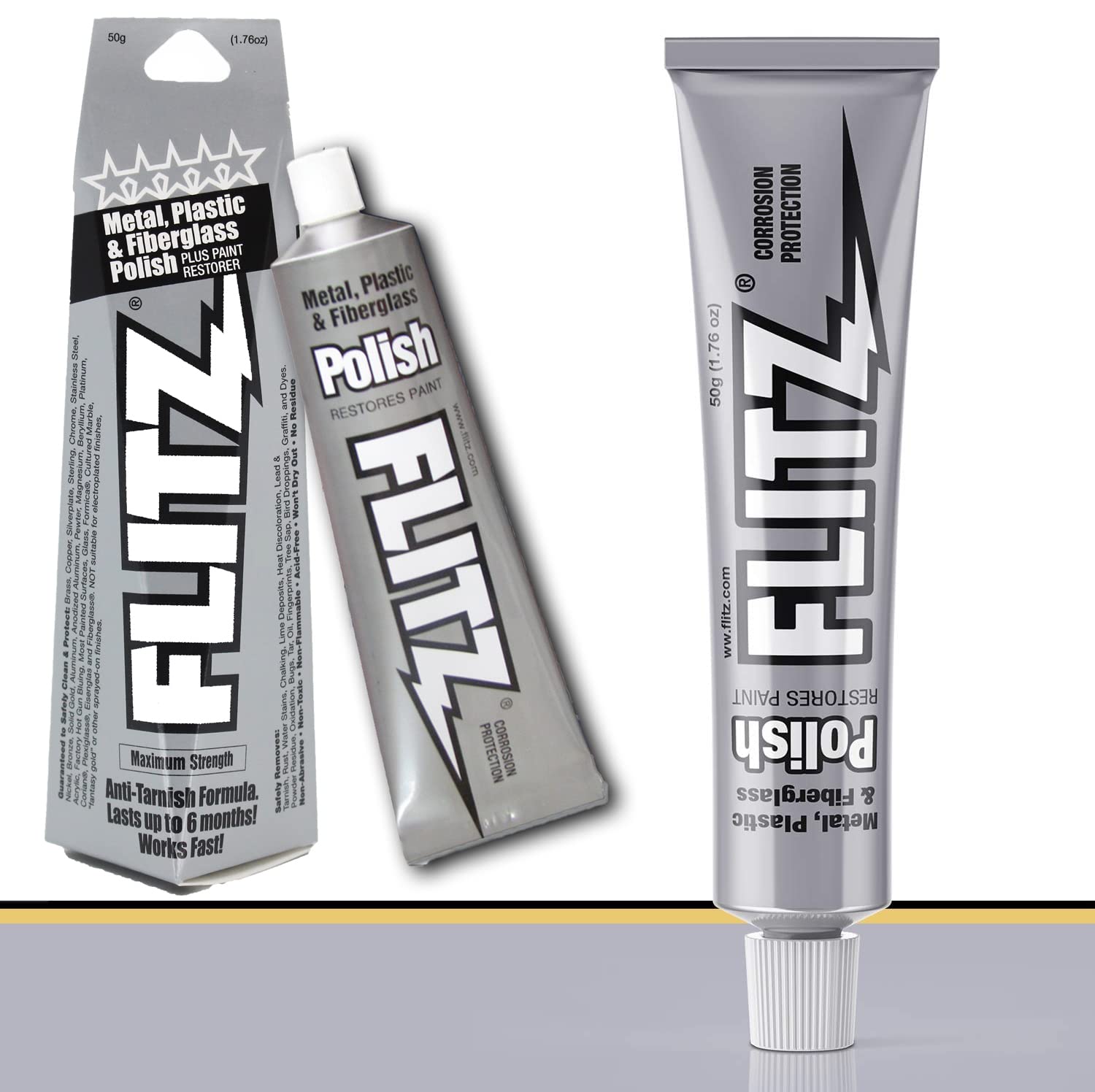 Flitz Metal, Plastic and Fiberglass Polish Paste in 1.76-Ounce Blister Tube