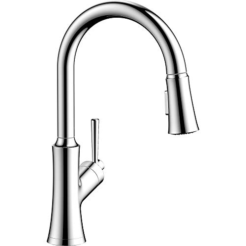 Hansgrohe Joleena 1-Handle 16-inch Tall Kitchen Faucet with Pull Down Sprayer with QuickClean in Chrome, 04793000